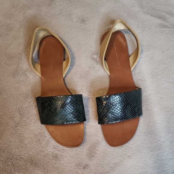 *SOLD* Zara Basic Collection Snake Print Chic Modern Sandals Shoes - 37 - Picture 1 of 8